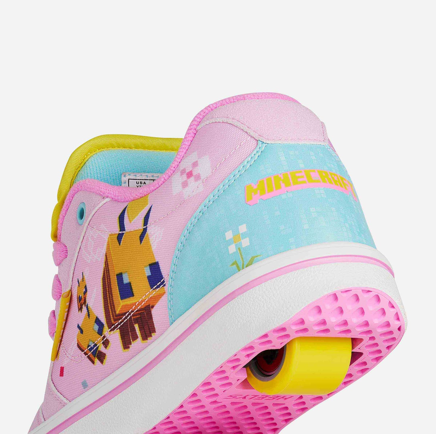 Heelys | Minecraft Pro 25 Adults | Lt Pink/Lt Blue/Yellow
