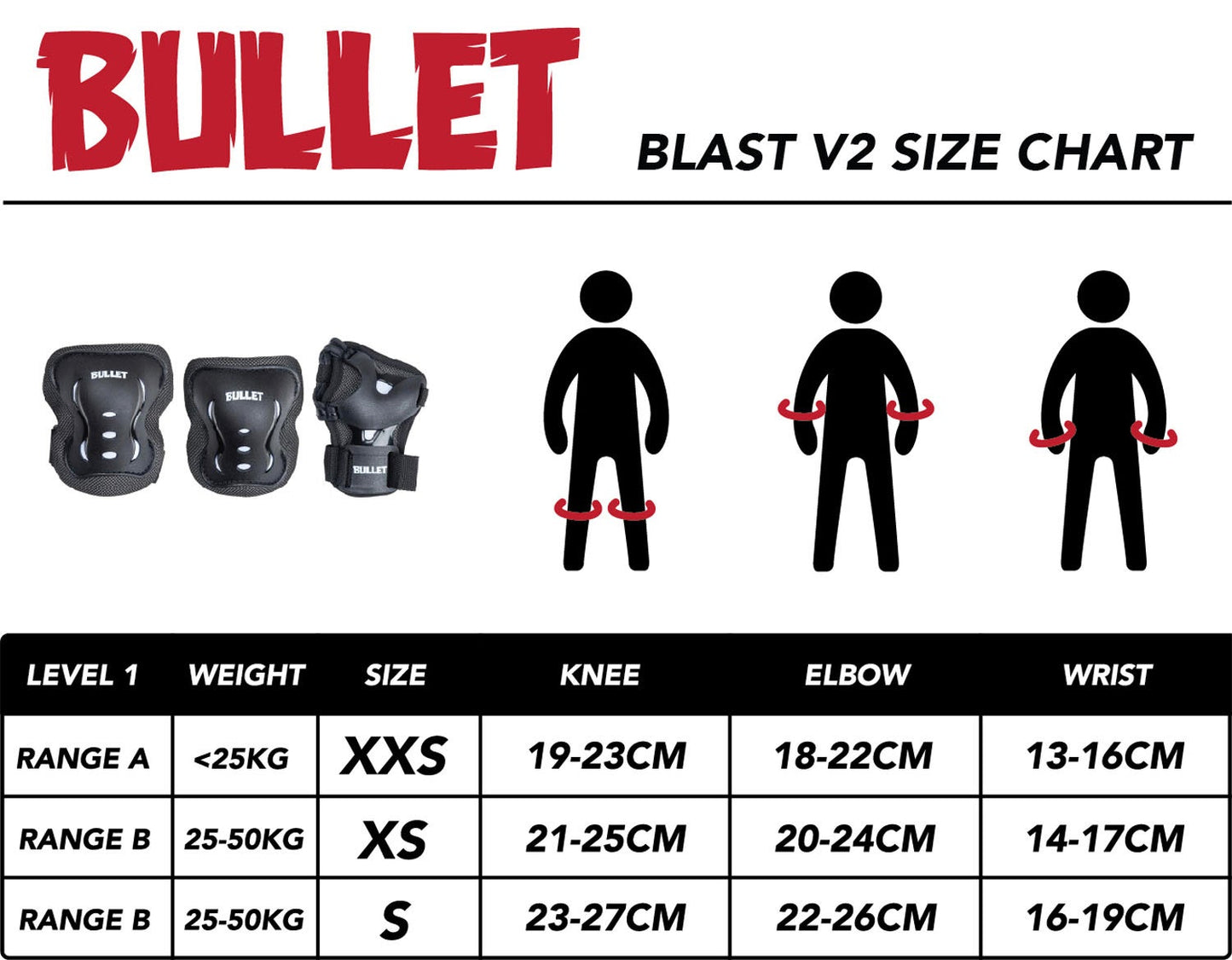 Bullet Blast V2 Junior Triple Padset (3 - 6 Years)