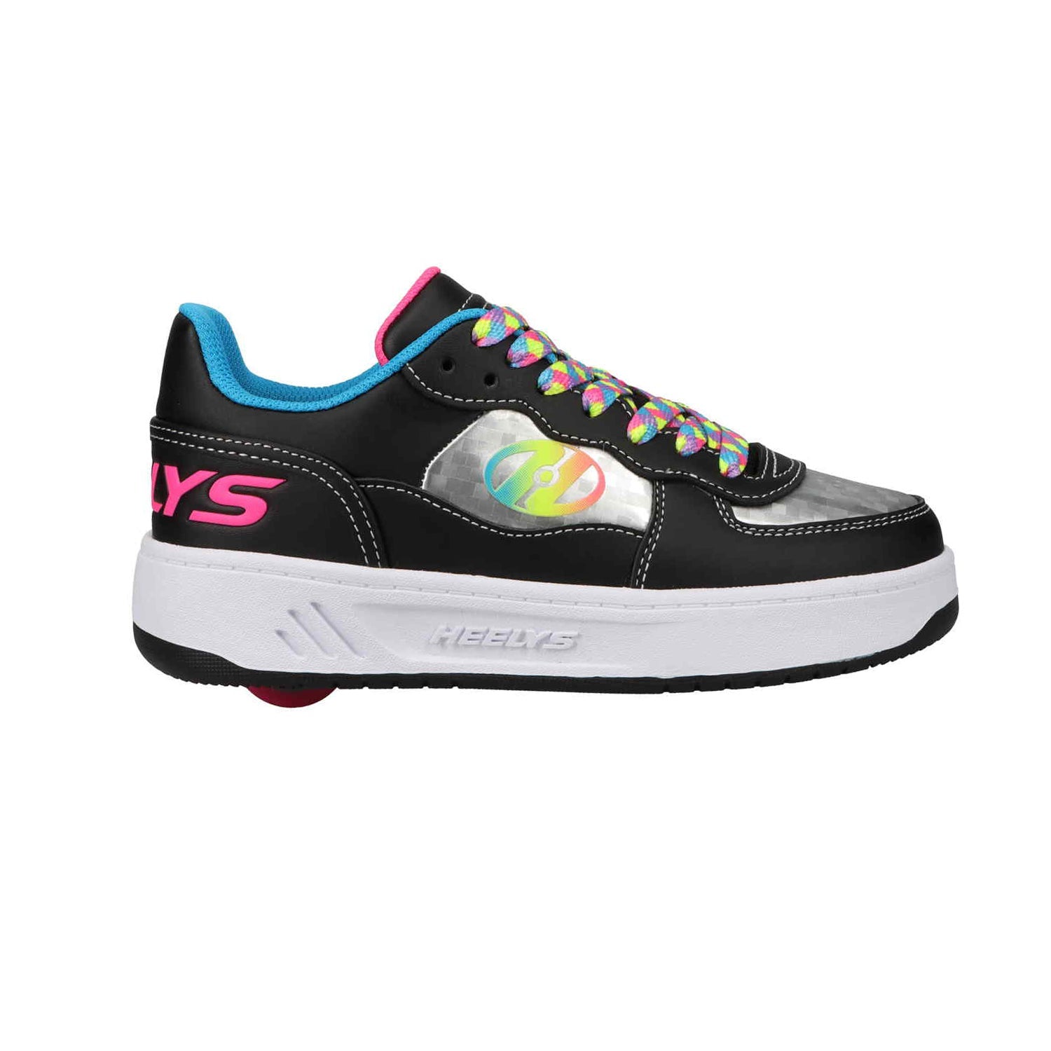 Scarpe Heelys Rezerve X2 Per Ragazze, Nere E Rosa, Numero 30 EU, Con 2 Ruote In Gomma ABEC 5 E Cinghia Velcro